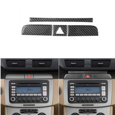 Cubierta de marco de luz de advertencia de fibra de carbono 4 piezas para Volkswagen Passat 2006-2011