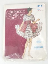 Authentic Patterns Western Vintage 80s Square Dance Dress Sz 6-8-10 317 Uncut