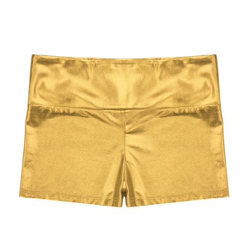 Kids Girls Dance Shorts Shiny Metallic Gymnastics Hip Hop Bottoms Sports Trunks - Picture 17 of 56