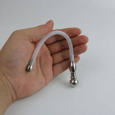 Men's Stainless Steel Soft Silicone Male Tube Urethral Stretching Dilator Plug