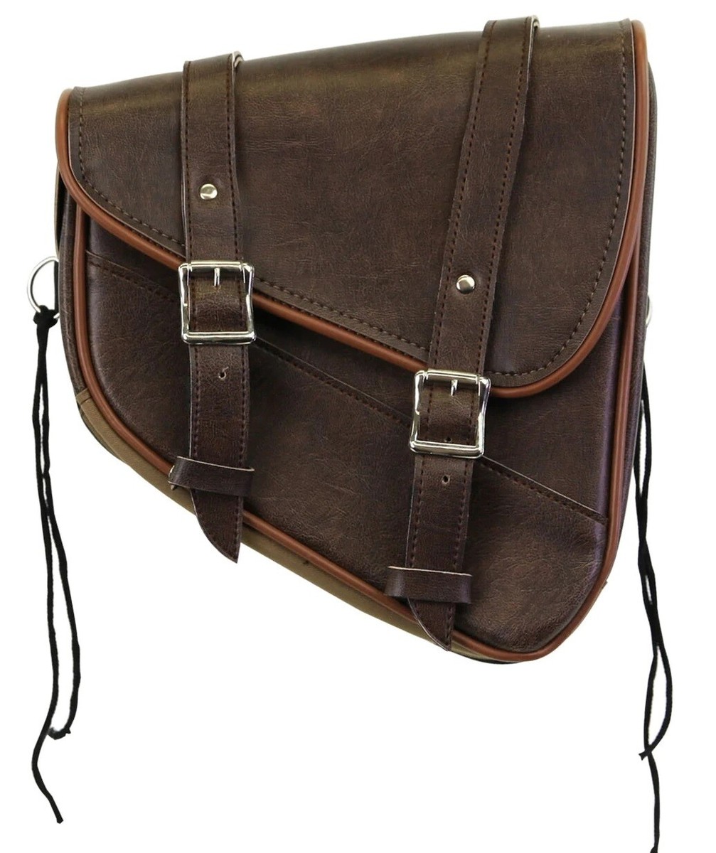 kawaraman　Bristol Bag RIGHT SIDE SWING ARM DISTRESSED BROWN SOLO BAG FOR KAWASAKI VN500