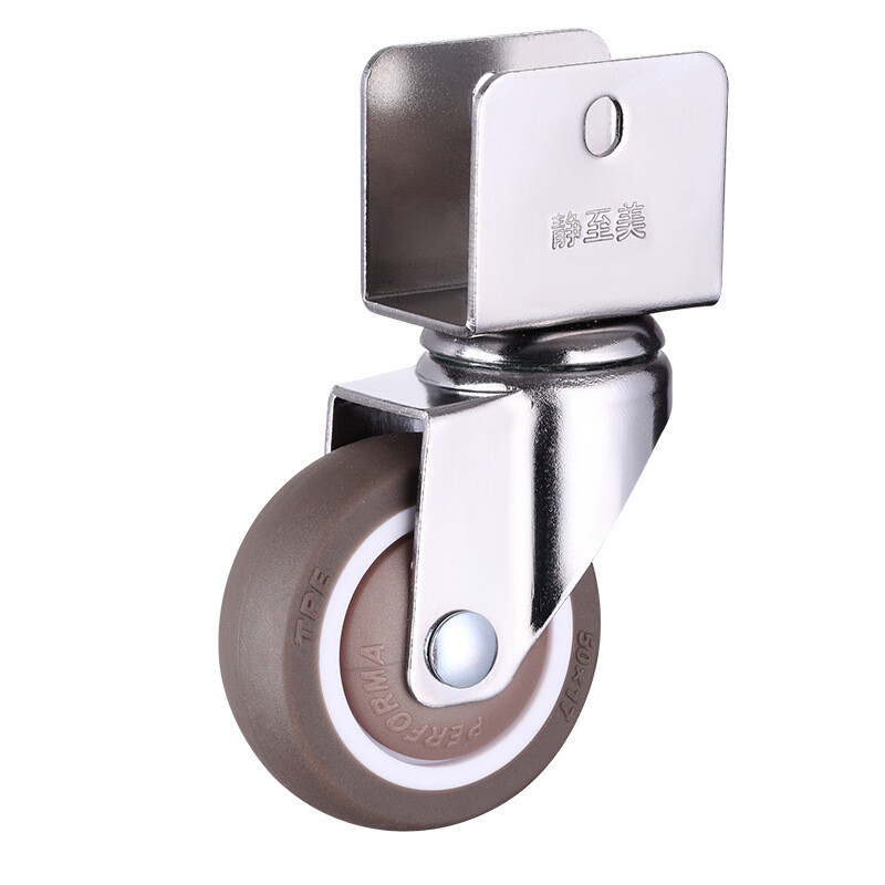 4 PACK 1.5" Swivel Caster Wheels U Bracket Heavy Duty Locking Furniture