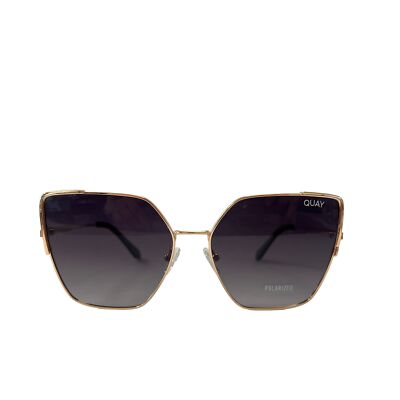 Quay Australia Srsly Oversized Cat Eye Sunglasses Gold Smoke  display picture 1
