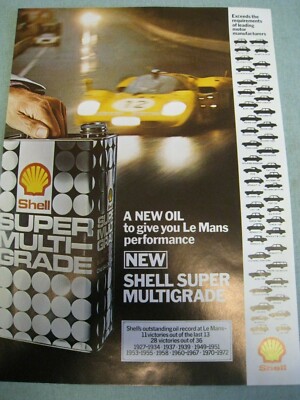 SHELL SUPER MULTIGRADE SILHUOETTE LE MANS POSTER WERBUNG FERTIG RAHMEN A4 DATEI V