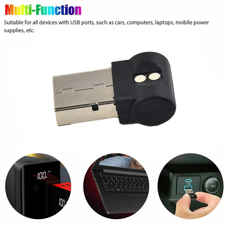 1x USB RGB LED Car Interior Light Touch Key Neon Atmosphere Ambient Lamps - Image 4 of 4