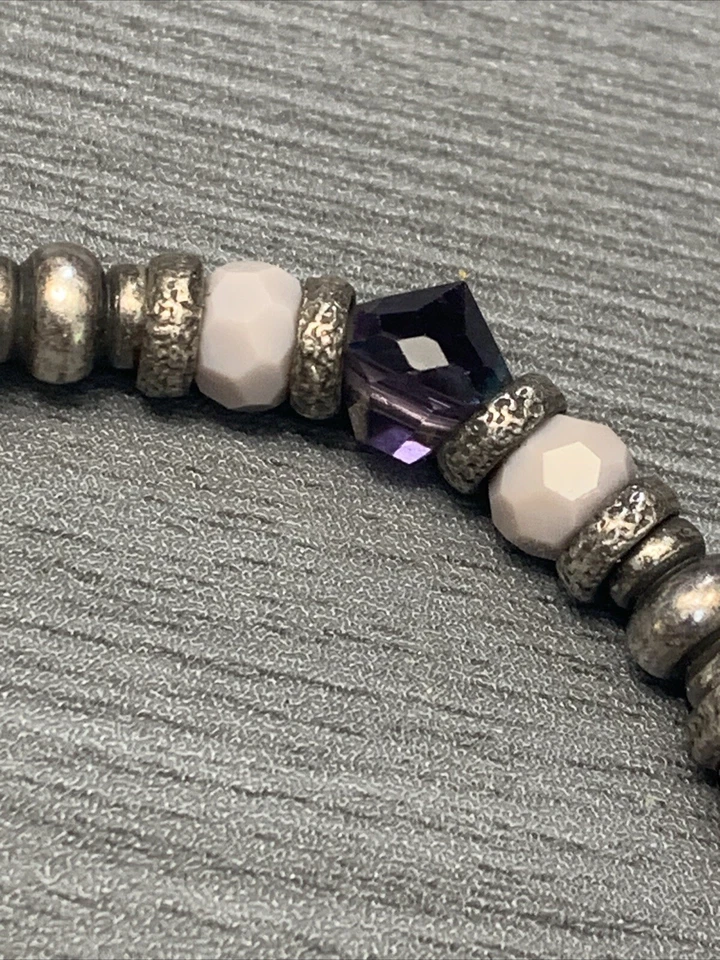 Pulsera vintage Sixty Six Alex & Ani amatista profunda lavanda vidrio cuentas Foto 3 de 4