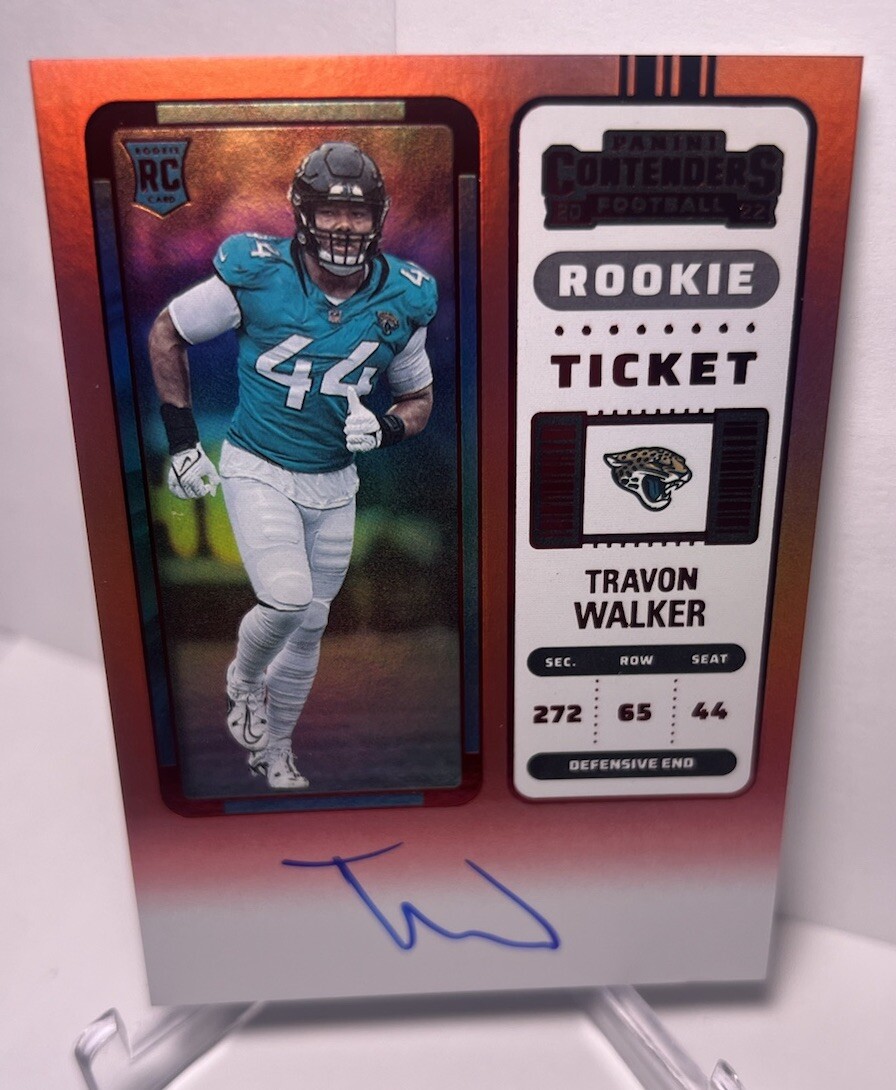 2022 Travon Walker Panini Contenders Rookie RPS FOTL Red Zone Auto Jaguars #135