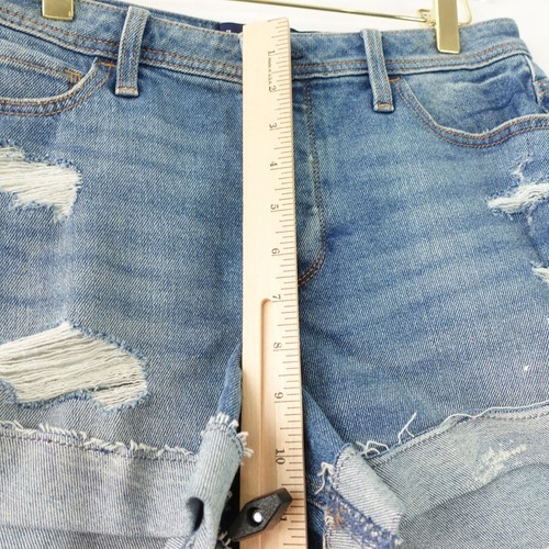 HOLLISTER Shorts 7 Blue Denim Hand Painted Art Streetwear Pop Cool Fun Y2K 28/3 - Picture 8 of 16