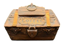 Rare 1961 Treasure Craft Coffee Treasure Chest Canister Container