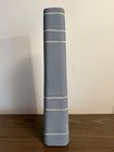 Vintage Postmodern 80s 90s Tall Blue Gray Ceramic Scribble Squiggle Vase — photo 2