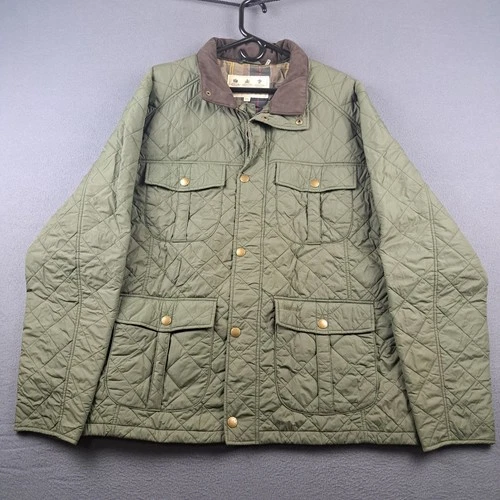 Barbour Quilted Jacket Men's Size 2XL Olive Green Diamond Chore Barn Outdoors - product listing photo