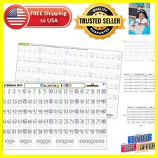 Durable Counting 1 100 Learning Mat - Write-On/Wipe-Off for Endless Learning