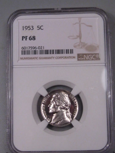 Proof 1953 Jefferson Nickel NGC PF68. #12