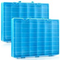 2Pcs 48 Raster Kunststoff Organizer Box Mit Herausnehmbaren TrennwäNden