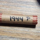 1944 P Lincoln Wheat Cent Pennies ~ Circulated ~ Full Roll of 50