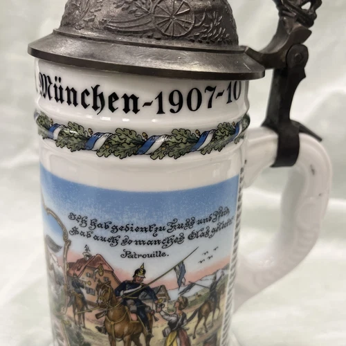 Kuhn GERMAN LITHOPHANE REGIMENTAL Style STEIN - Shelf 6 - Picture 5 of 12