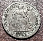 1889 Seated Liberty Dime VF Very Fine Original Toning No Issues 10c Type Coin