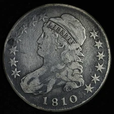 1810 Capped Bust Silver Half Dollar E328 AJCNU