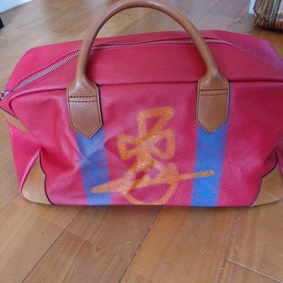 Vivienne Westwood Orb Illustration Boston Bag Leather Handle Multi