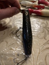 Plugman Lures by Del Barber Rhode Island Wooden Striper Plug 5” Black Metal Lip 