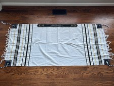Tallit, Jewish prayer shawl , bar mitzvah or wedding shawl, size large 74x32'