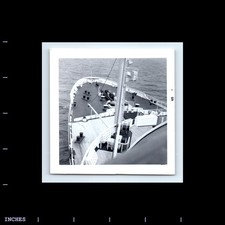 Vintage Square Photo SHIP DECK ON OCEAN 1965