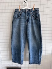 ZARA JEANS TRF  BALLOON MIT MITTELHOHEM BUND 40  (US 29) BLAU