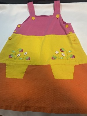 BT Kids Girls Size 6X Colorful Dress Pink Yellow Orange Floral Patchwork