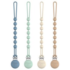Cuddle Campus Silicone Pacifier Clip Holder with One Piece Design,Soft Flexible