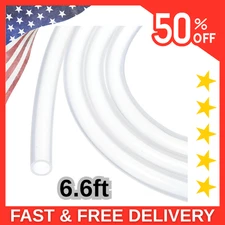 6.6ft 1/4" ID x 5/16" OD Silicone Tubing Clear 6mm x 8mm Industrial Plastic Tubi