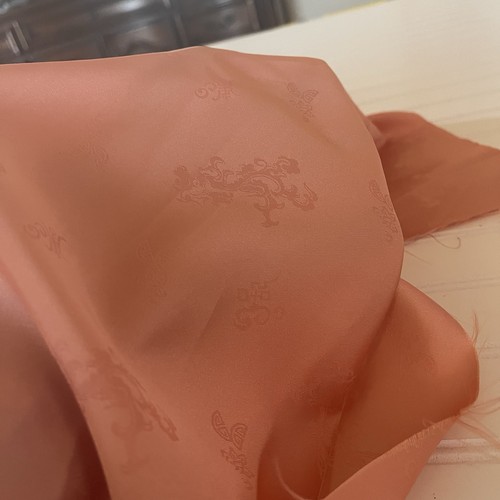 SILK LIGHT ORANGE FABRIC 3 Yards x 22 Inches Wide or 108 Inches x 22 Wide - Picture 6 of 10