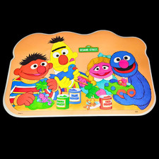 Vintage Sesame Street Vinyl Activity Restaurant Placemat Muppets, Inc.