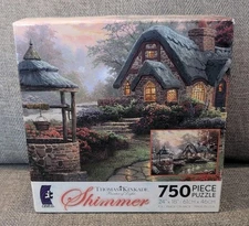 Thomas Kinkade Shimmer Make A Wish Cottage 750 Piece Jigsaw Puzzle New Sealed