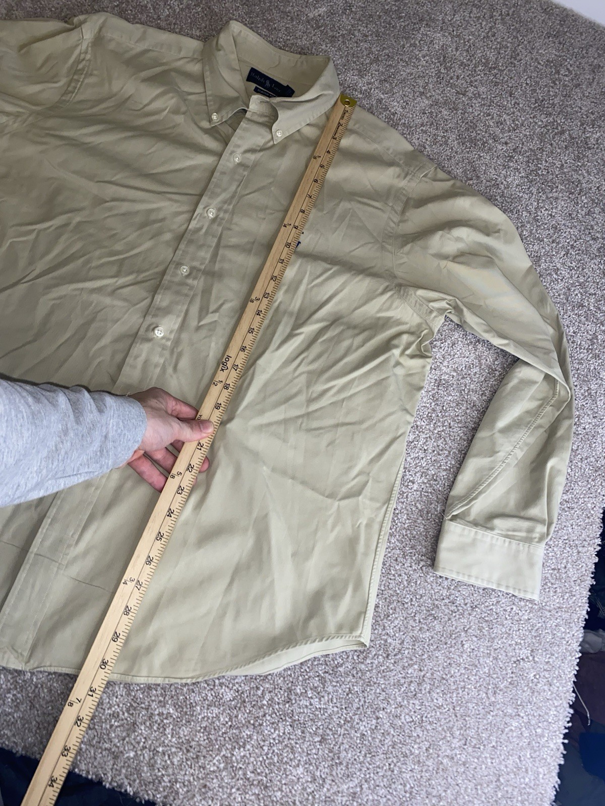 Polo Ralph Lauren Solid Beige Button Down Shirt M… - image 6