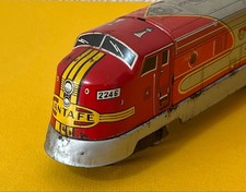 Vintage Nomura Toy Santa Fe Train Set Tin Toy Locomotive Retro Showa Japan OEM