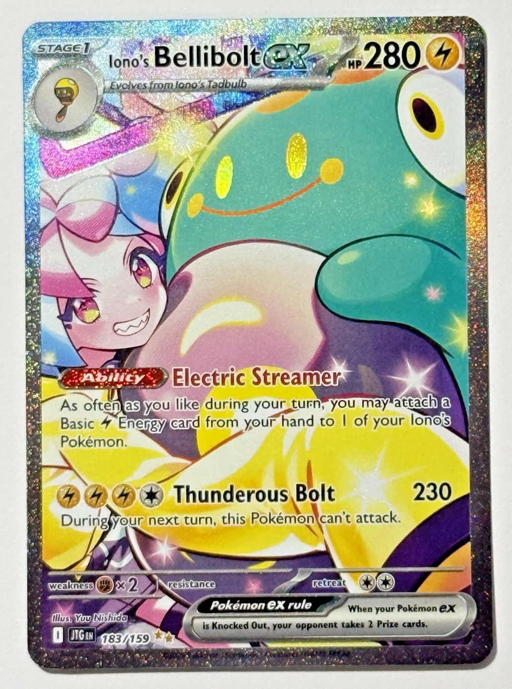 Iono's Bellibolt ex 183/159 Journey Together Special Illustration Rare SIR EX