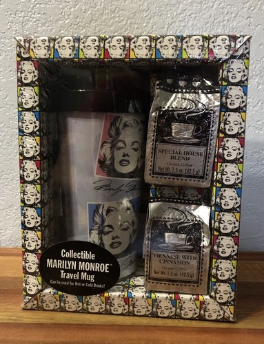 Marilyn Monroe Vintage Collectible 1999 Travel Mug & 2 Coffee Packs Sealed - Picture 3 of 8