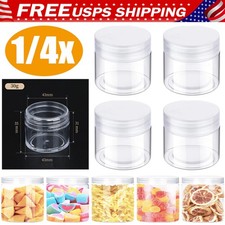 Round Wide-mouth Leak Proof Plastic Container Jars w/ Lids for Travel Storage US