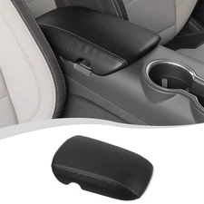 Black Center Armrest Storage Box Pad Cover For Ford Mustang 2015-23 Accessories