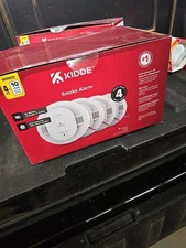 Kidde Detect Smoke Alarm 4 Pack White 20SA10 Hardwired 10-Year Battery Backup