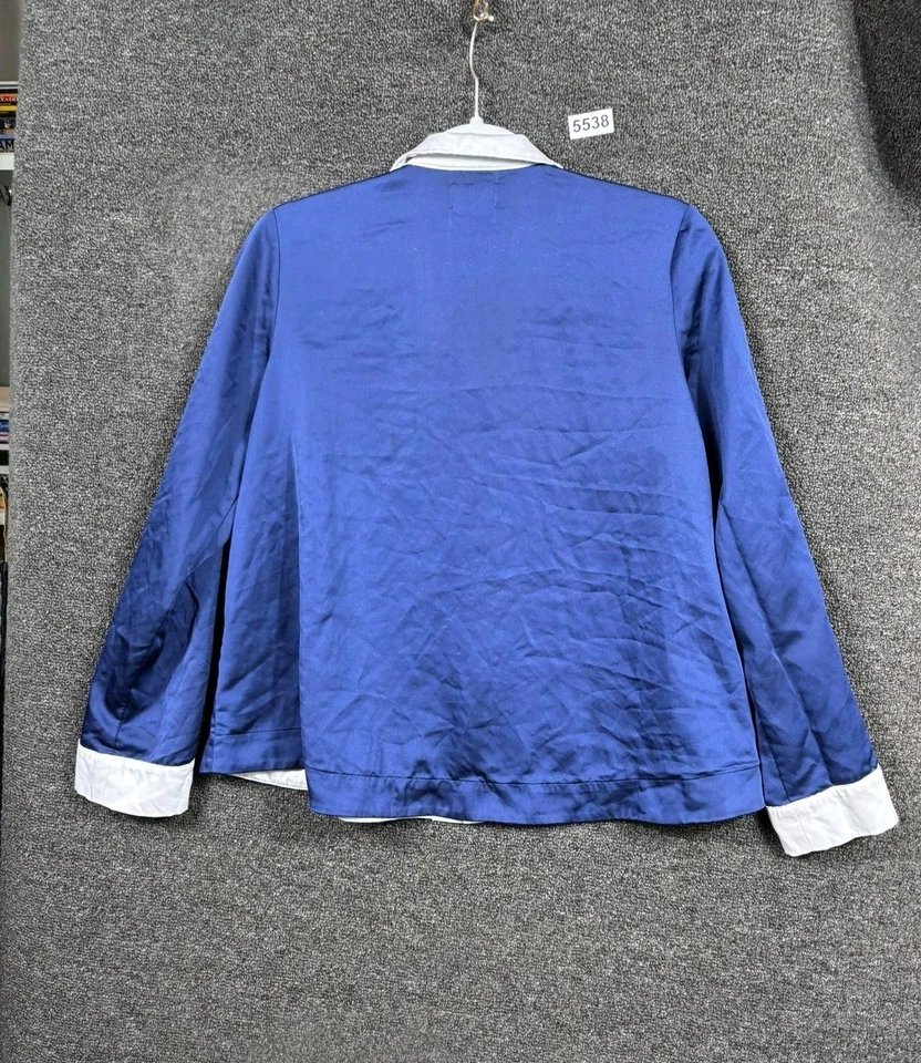 Kate Spade New York Shirt Womens Small Blue Contrast Trim Satin Pajama Sleep Top — 第 2/4 张图片