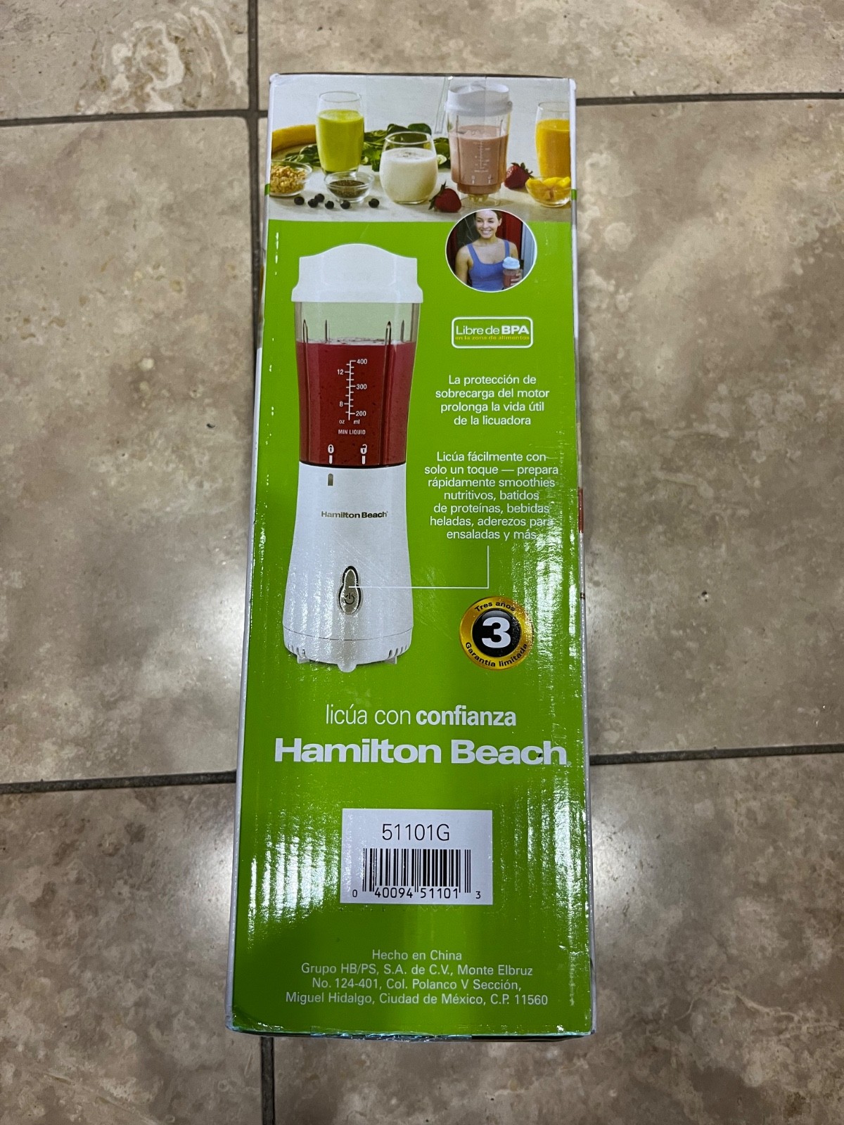 Hamilton Beach Personal Blender With Travel Lid White Model 