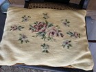 Vintage Victorian Floral Bouquet Needlepoint Pillow 16 X 12 Yellow — photo 3