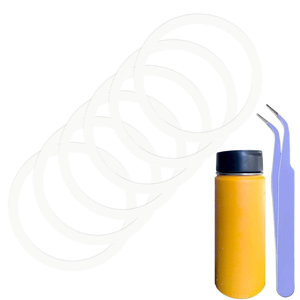 6 Pcs Water Bottle Gasket Replacement for Hydro Flask Wide Mouth Flip Lid, Silic