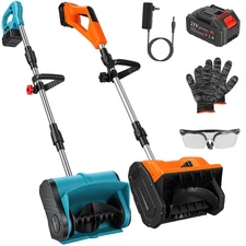 Portable 21V Cordless Electric Snow Shovel Battery Powered Snow Removal Thrower
