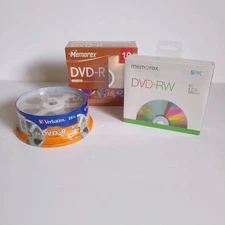 Memorex DVD-R and DVD-RW Blank Discs Verbatim Jewel Case 40 Total 4x 8x 16x