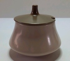 Poole Pottery Twintone Mushroom and Sepia Condiment Pot