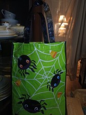 Creepy Trick or Treat Bag Tote Bag Halloween Candy Bag 15" tall