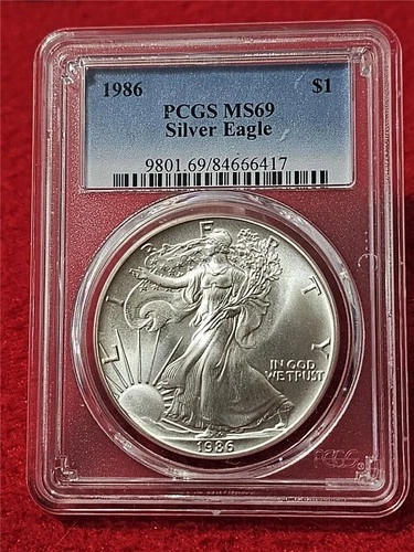 1986 American Silver Eagle $1 Dollar ASE PCGS MS 69                       #T1358