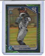 2024 Bowman Chrome 1st Jose Castro Reptilian Refractor BCP-175 New York Yankees